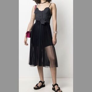 BESFXXK - Bergdorf Goodman - Striped Tulle Midi Dress - Small - NWOT